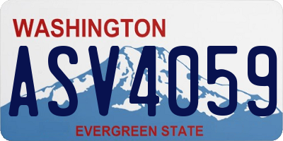 WA license plate ASV4059