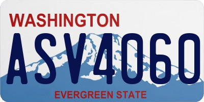 WA license plate ASV4060