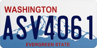 WA license plate ASV4061