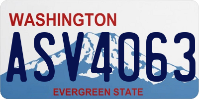 WA license plate ASV4063