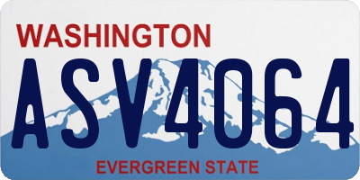 WA license plate ASV4064