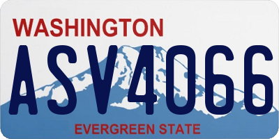 WA license plate ASV4066