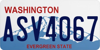 WA license plate ASV4067