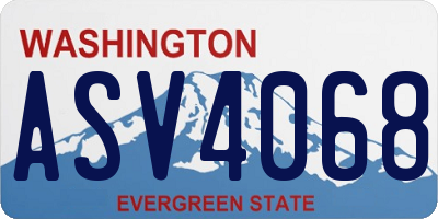 WA license plate ASV4068