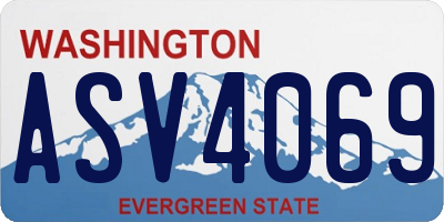 WA license plate ASV4069