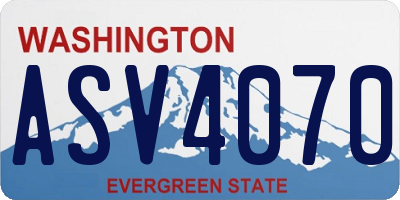 WA license plate ASV4070