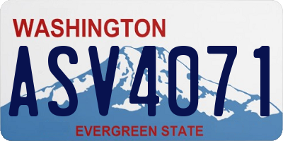 WA license plate ASV4071