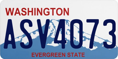 WA license plate ASV4073