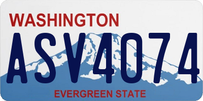WA license plate ASV4074