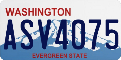 WA license plate ASV4075