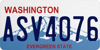 WA license plate ASV4076