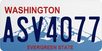 WA license plate ASV4077
