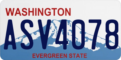 WA license plate ASV4078