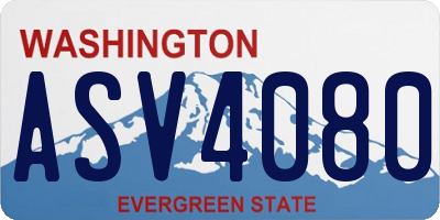 WA license plate ASV4080
