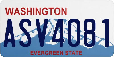 WA license plate ASV4081