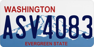 WA license plate ASV4083