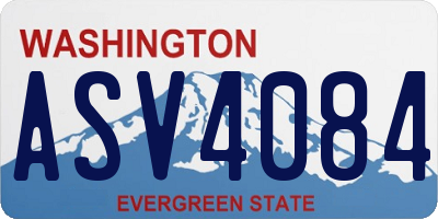 WA license plate ASV4084