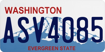 WA license plate ASV4085