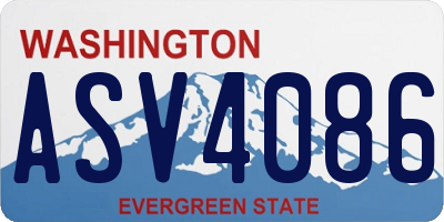 WA license plate ASV4086