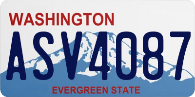 WA license plate ASV4087
