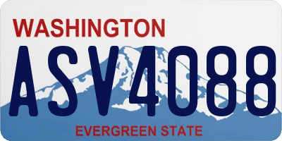WA license plate ASV4088