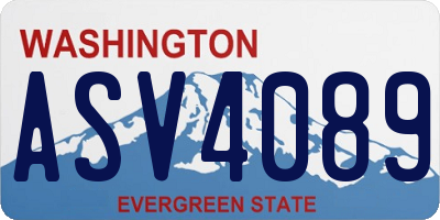 WA license plate ASV4089
