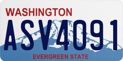 WA license plate ASV4091