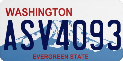 WA license plate ASV4093