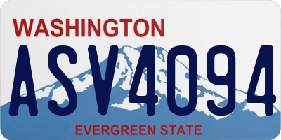 WA license plate ASV4094