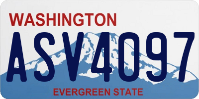 WA license plate ASV4097