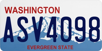 WA license plate ASV4098