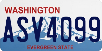 WA license plate ASV4099