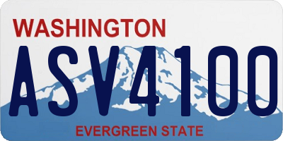 WA license plate ASV4100