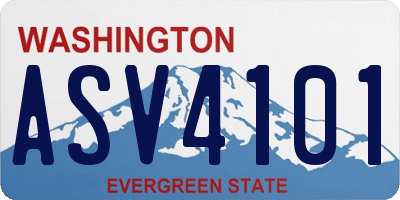 WA license plate ASV4101