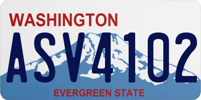 WA license plate ASV4102