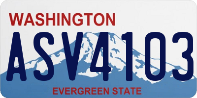 WA license plate ASV4103