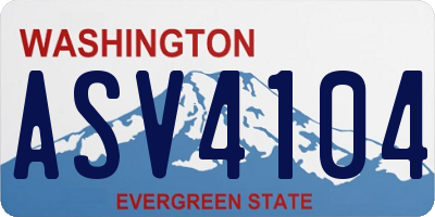 WA license plate ASV4104