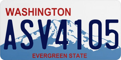 WA license plate ASV4105