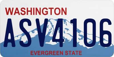 WA license plate ASV4106