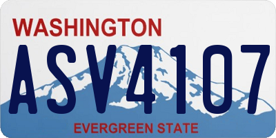 WA license plate ASV4107