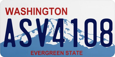 WA license plate ASV4108