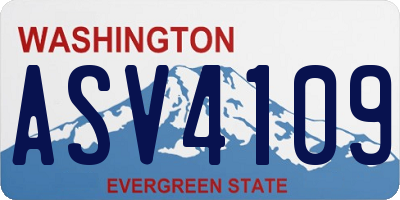 WA license plate ASV4109