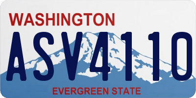 WA license plate ASV4110