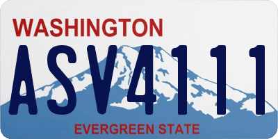 WA license plate ASV4111