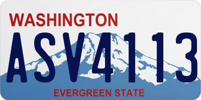 WA license plate ASV4113