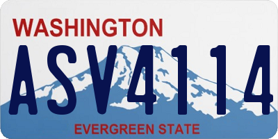 WA license plate ASV4114