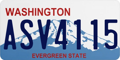 WA license plate ASV4115