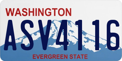 WA license plate ASV4116