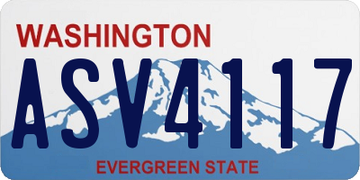 WA license plate ASV4117