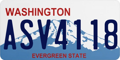 WA license plate ASV4118